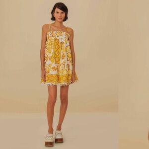 NWT FARM RIO Off-White Aura Floral Mini Dress/ cover up SIZE M